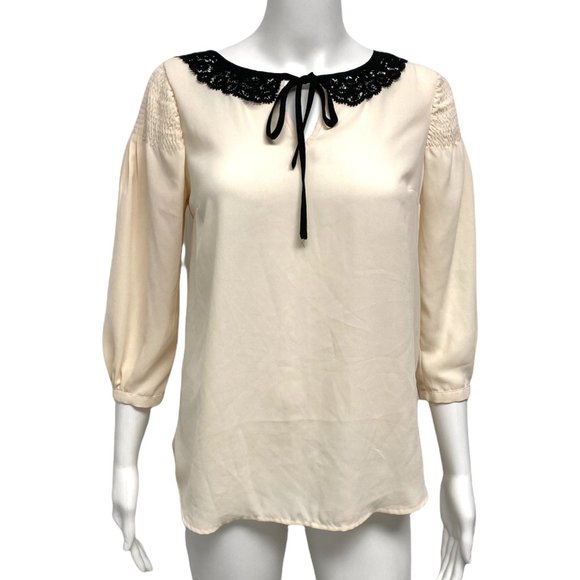 Disney Collection by LC Lauren Conrad women's blouse back buttons 3/4 sleeve - Picture 1 of 11